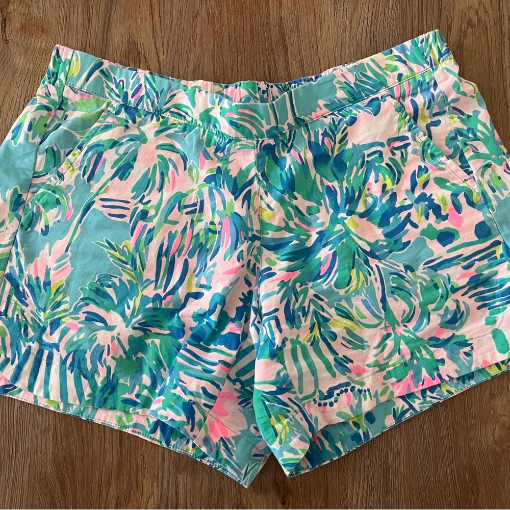 Lilly Pulitzer Ocean View Shorts Blue Ibiza Cabana Cocktail XS